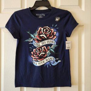 Women's Graphic Tee XS Blue "Save The Drama For Your Mama" by Wound Up